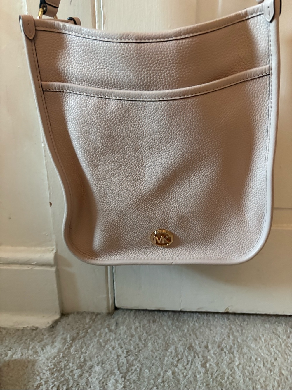 Michael Kors Light Pink Pebbled Leather Crossbody